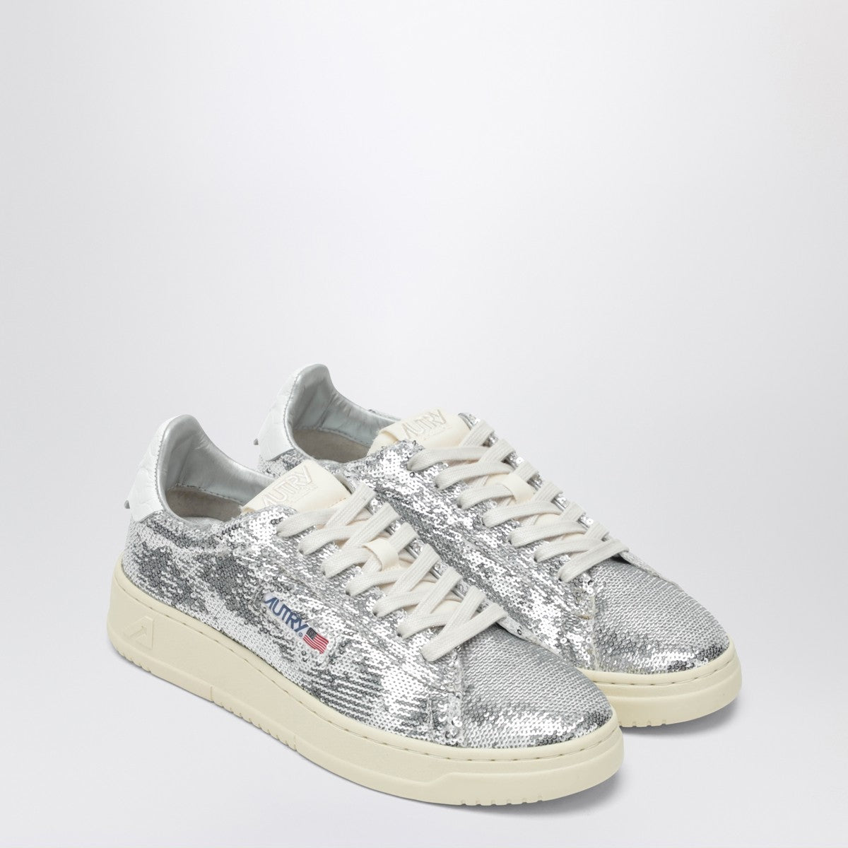 AUTRY Dallas Sparkling sneakers in grey/white sequins